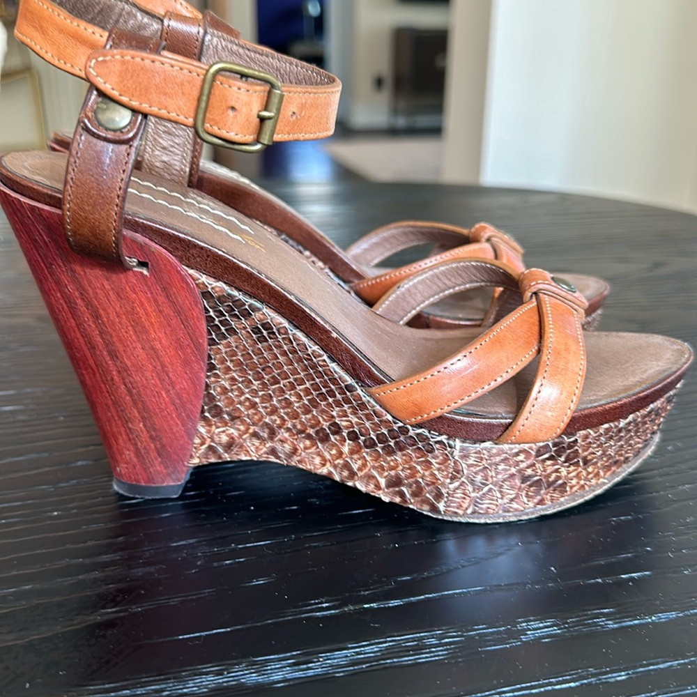 COPY - Ugg collection platform sandals shoes python wedge wooden heel